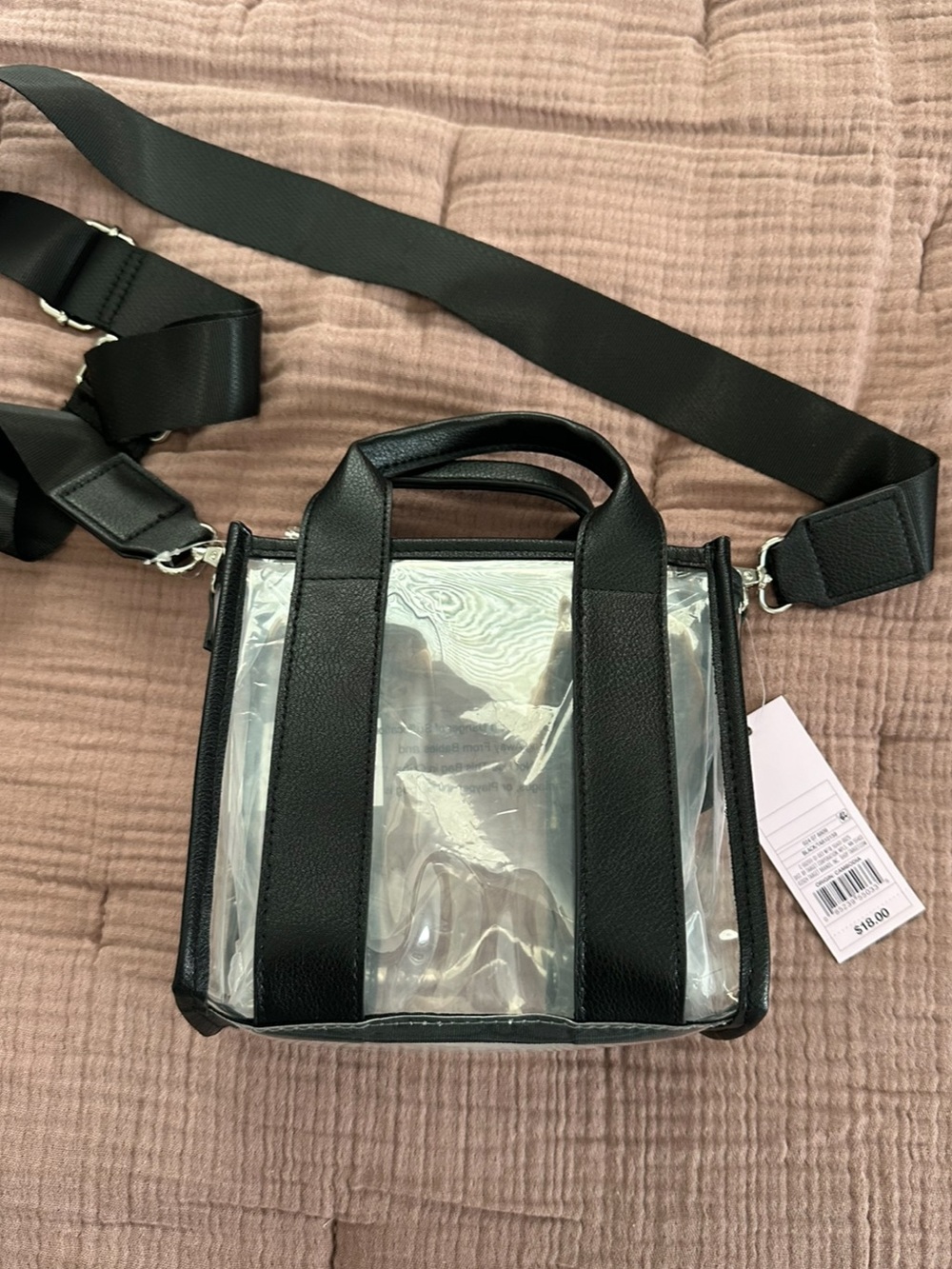 Wild Fable Clear Stadium Crossbody Bag Black Trim NWT Adjustable Strap